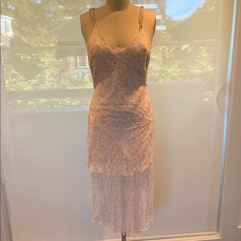 Nougat London 100% Silk Watercolour Dots Patterned Dress - Picture 1 of 16